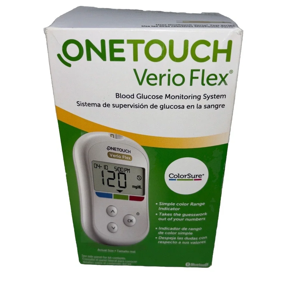 OneTouch Verio Flex Meter Blood Glucose Monitoring System. Box Opened For Pic
